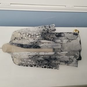 Chico's Easywear Burnout 3/4 Sleeve Cardigan